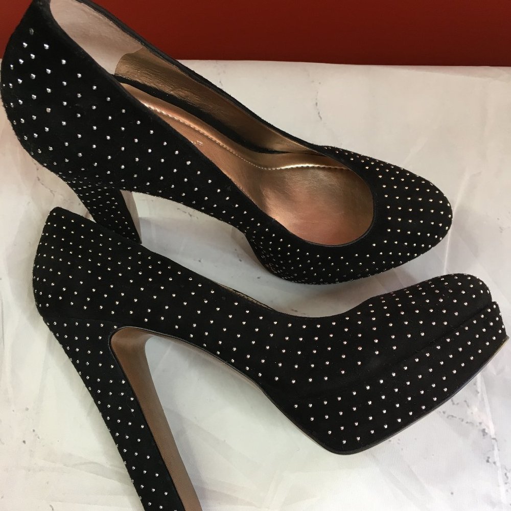 Bcbgeneration Black Suede Flat Stud Platfrom Pumps - image 7